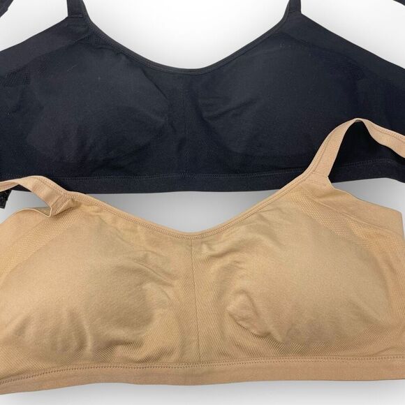 Felina Side Smoothing Bra Adjustable Straps Lot of 2 Black Tan Women’s Size XL - Picture 5 of 7